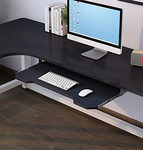 Ergonomische Untertisch-Tastaturablage, verstellbar und schiebbar, aus Holz, platzsparend für Tastatur und Maus, 70 x 30 cm, perfekt für Zuhause, Büro und Gaming, stilvolle Farbe Bild 1