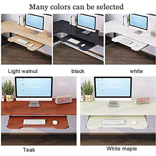 Ergonomische Untertisch-Tastaturablage, verstellbar und schiebbar, aus Holz, platzsparend für Tastatur und Maus, 70 x 30 cm, perfekt für Zuhause, Büro und Gaming, stilvolle Farbe Bild 6