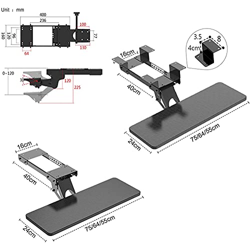 Ergonomische Tastaturablage, verstellbare Untertischplattform für Tastatur und Maus, platzsparende montierbare Schublade für Home Office & Gaming Setup Bild 2