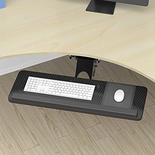 Verstellbare Tastatur- und Maus-Schreibtischverlängerung, Untertisch-Schubladenablage, schwarzes Schreibtischregal mit Unterstützung, ergonomische Plattform für Heimbüro und Gaming-Setup Bild 6