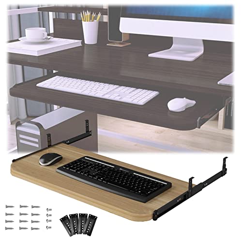 Verstellbare Tastaturablage unter dem Schreibtisch, platzsparendes Design, 54/60/70 x 27 cm, ergonomische Maus-Schublade, perfekt für Heimbüro und Gaming-Setup Bild 1