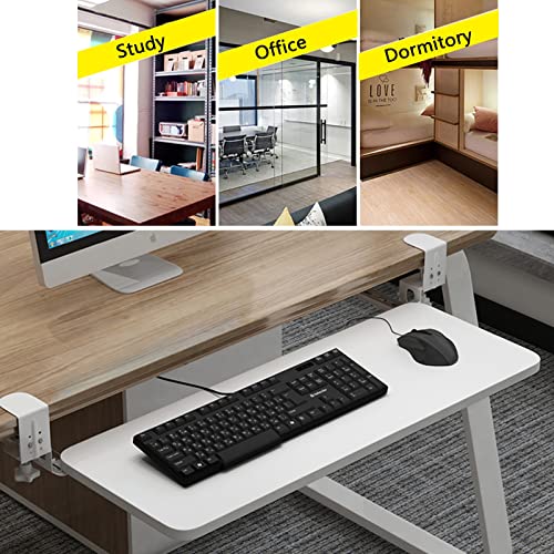 Ergonomische Tastatur- und Maus-Plattform, verstellbares Tablett mit Klemme, verschiebbarer Armlehne und Handgelenkstütze, ideal für Home Office & Gaming Setup Bild 4