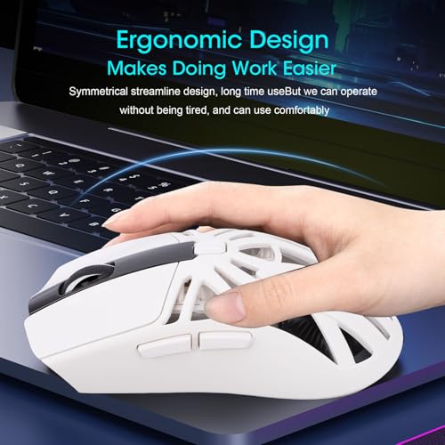 VBESTLIFE Gaming-Maus, 10000 DPI, Kabellose Bluetooth-Tri-Mode-PC-Computermaus mit 6 Programmierbaren Tasten, Bunte Lichter Bild 5