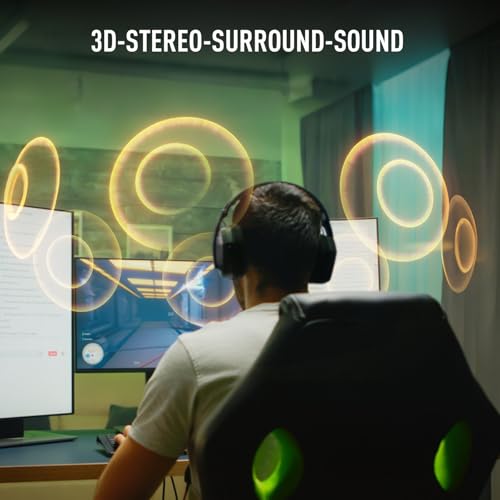 EKSA 2.4GHz Wireless Gaming Headset für PS5/PS4, PC, Switch, Mac, Bluetooth 5.4 Gaming Headset mit Mikrofon,169g Ultraleicht, RGB, Typ-C, 35 Stunden Akkulaufzeit, PC Gaming Kopfhörer Bild 4