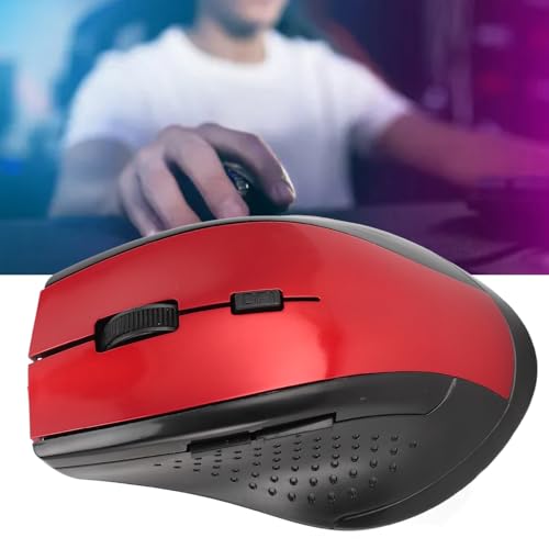 Denash 2,4-G-Funkmaus mit USB-Empfänger, Hochpräzise, kompakte Optische Maus für Laptop-Computer, Desktop-PC (Rot) Bild 6