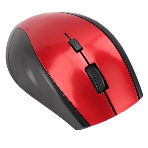 Denash 2,4-G-Funkmaus mit USB-Empfänger, Hochpräzise, kompakte Optische Maus für Laptop-Computer, Desktop-PC (Rot) Bild 7