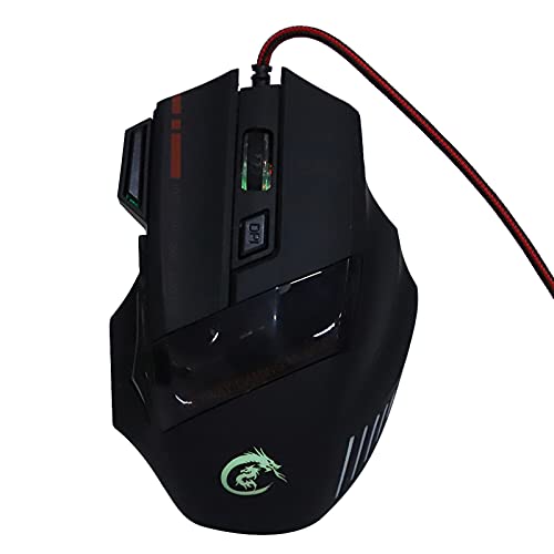 FTVOGUE J50 Gaming-Tastatur-Maus-Kombination, Einhändige Tastatur mit LED-Hintergrundbeleuchtung und 5 Einstellbaren DPI, Ergonomische Maus für PC Mac OS X, 35 Tasten, Kompaktes Design für Gamer Bild 2