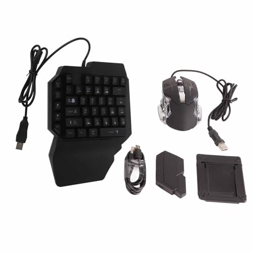 Jectse Tragbare -Gaming-Tastatur, 35 Tasten, 5.0, RGB-LED-Hintergrundbeleuchtung, mit USB-Konverter für, Kompatibel mit Tastatur, Maus, Mobilem PC, Laptop, PUBG Bild 1