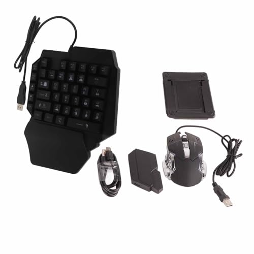 Jectse Tragbare -Gaming-Tastatur, 35 Tasten, 5.0, RGB-LED-Hintergrundbeleuchtung, mit USB-Konverter für, Kompatibel mit Tastatur, Maus, Mobilem PC, Laptop, PUBG Bild 4