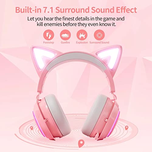 BONKZEBU Katzenohr-Gaming-Headset mit 3 Soundeffekten, Bequemer Mikrofon-Kopfhörer, Ideal für und Erwachsene, Treiberdurchmesser 50 Mm Bild 3