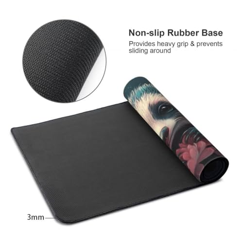 Mauspad XXL 1000x500mm, Kleiner Waschbär Mousepad XXL Mauspad Gaming Blumen Mouse Pad mit Genähten Kanten, Rutschfest Schreibtisch Unterlage Groß Desk Mat für Tastatur und Maus PC Zubehör -MP886 Bild 7