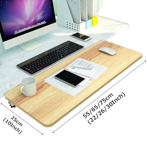 Ergonomische Schreibtischverlängerung für Computertastatur und Maus, 90° faltbar, volle Ellenbogenstütze, Holzmaterial, 55 x 25 cm, ideal für Home Office & Gaming Setup Bild 2