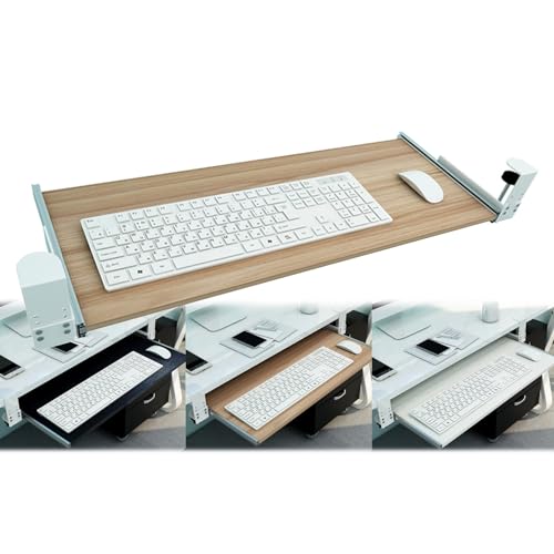 Verstellbare ergonomische Tastaturablage, ausziehbares Design für Tastaturen und Mäuse, 55/65/75 x 30 cm, Schwarz – perfekt für Home Office & Gaming Setup Bild 1