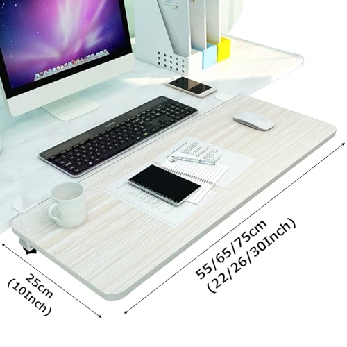 Ergonomische Schreibtischverlängerung für Computertastatur & Maus, 90° klappbar, volle Ellenbogenstütze, Holzkonstruktion, 55 x 25 cm, ideal für Home Office & Gaming Setup Bild 2