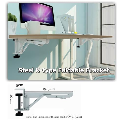 Ergonomische Schreibtischverlängerung für Computertastatur & Maus, 90° klappbar, volle Ellenbogenstütze, Holzkonstruktion, 55 x 25 cm, ideal für Home Office & Gaming Setup Bild 5