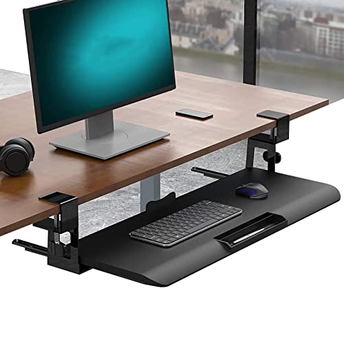 Ergonomische Tastaturablage unter dem Schreibtisch, verstellbare ausziehbare Ablage für Tastatur und Maus, schwarze Aufbewahrungslösung, platzsparendes Design für Home Office & Gaming Setup Bild 1