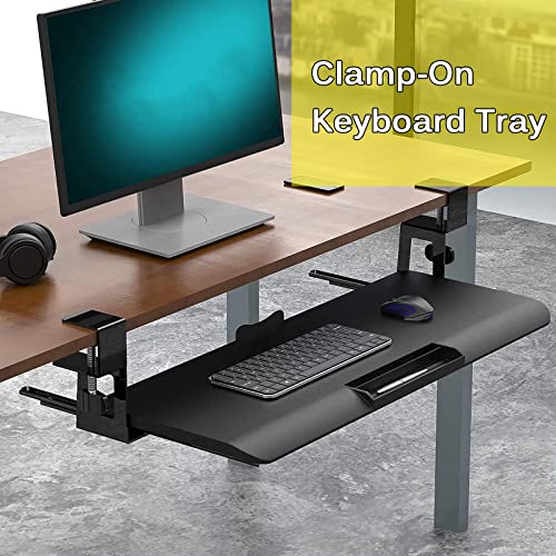 Ergonomische Tastaturablage unter dem Schreibtisch, verstellbare ausziehbare Ablage für Tastatur und Maus, schwarze Aufbewahrungslösung, platzsparendes Design für Home Office & Gaming Setup Bild 2