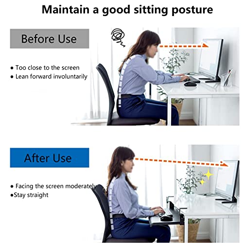 Ergonomische Tastaturablage unter dem Schreibtisch, verstellbare ausziehbare Ablage für Tastatur und Maus, schwarze Aufbewahrungslösung, platzsparendes Design für Home Office & Gaming Setup Bild 4