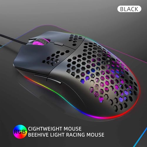 Goshyda Kabelgebundene Tastatur- und Mauskombination, RGB-hintergrundbeleuchtete 61-Tasten-Gaming-Tastatur mit Multimedia-Funktionstasten und Ergonomischer Maus, für PC-Laptop-Computer (schwarzes Bild 5