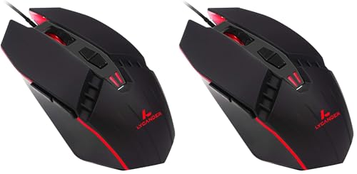 LYCANDER LMC378 Gaming-Maus, kabelgebunden, Optische USB-Mäuse mit Einstellbarer DPI, bis zu 6400, 7 Tasten, LED, 1, 5 m Kabel (Packung mit 2) Bild 1