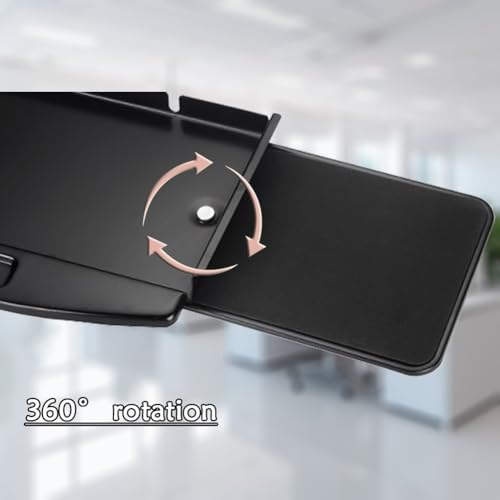 360° drehbare Maus-Plattform unter dem Schreibtisch und verschiebbare Tastaturablage, ergonomische ausziehbare Computer-Schublade, für Heimbüro und Gaming-Setup Bild 6