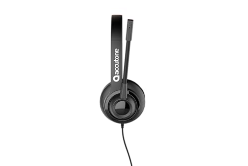 Accutone UB210 Kabelgebundenes Headset mit Mikrofon für die Arbeit, Headset mit Mikrofon für PC, Noise Cancelling Mikrofon für Videobesprechungen, Musik, Gaming Bild 3