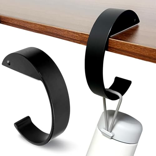 Headset Halterung, Headset Halter, Headphone Stand, Kopfhörer Halterung, 2 Stück C-Form Kopfhörerhaken für den Schreibtisch, Universal Headset Aufhänger, Platzsparendes Gaming Zubehör, Schwarz Bild 1