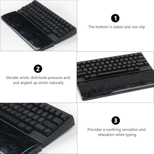 Ergonomische Handgelenkauflage für Tastatur und Maus 61cm Schwarze Harz Handstütze Druckverteiler Rutschfeste Unterstützung Beim Tippen Büro Gaming Bild 6