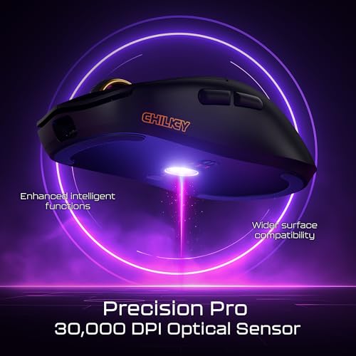 Kabellose Maus, Chilkey Glacier LW 8K L Gaming-Maus mit OLED-Bildschirm, 47 g ultraleicht, 8K Polling, maximal 30.000 DPI, optische Schalter, Tri-Mode 2.4G/USB-C/Bluetooth 5.2, unterstützt PC/Mac Bild 5