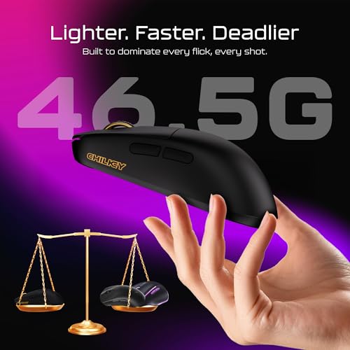 Kabellose Maus, Chilkey Glacier LW 8K L Gaming-Maus mit OLED-Bildschirm, 47 g ultraleicht, 8K Polling, maximal 30.000 DPI, optische Schalter, Tri-Mode 2.4G/USB-C/Bluetooth 5.2, unterstützt PC/Mac Bild 6
