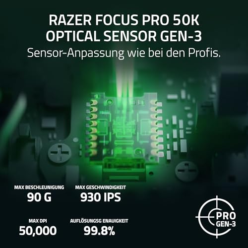 Razer Viper V4 Pro - kabellose symmetrische E-Sport-Gaming-Maus - Ultraleicht 49g - HyperSpeed Gen-2 bis 8 kHz Polling - Focus Pro 50K Sensor - optisches Scrollrad - PC/Mac | Schwarz Bild 6
