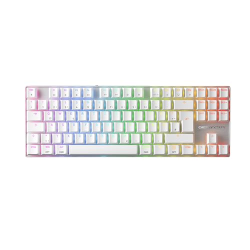 Cherry XTRFY MX 8.2 Pro TMR Wireless - Magnetisch-Mechanische TKL-Gaming-Tastatur, Anpassbare Cherry MK Crystal TMR Switches, PBT, Hot-Swap, RapidTrigger, SnapKey/SOCD, 8KHz, DE Layout QWERTZ, Weiß Bild 1