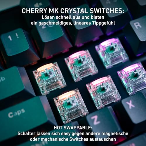 CHERRY XTRFY MX 8.2 Pro TMR Wireless - Magnetisch-Mechanische TKL-Gaming-Tastatur, Anpassbare CHERRY MK CRYSTAL TMR Switches, PBT, Hot-Swap, RapidTrigger, SnapKey/SOCD, 8KHz, DE Layout QWERTZ, Schwarz Bild 3
