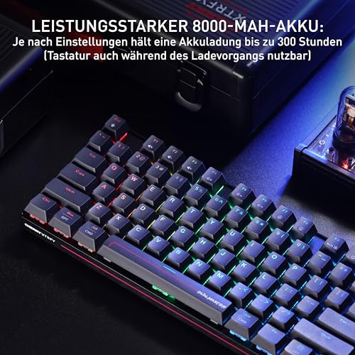 CHERRY XTRFY MX 8.2 Pro TMR Wireless - Magnetisch-Mechanische TKL-Gaming-Tastatur, Anpassbare CHERRY MK CRYSTAL TMR Switches, PBT, Hot-Swap, RapidTrigger, SnapKey/SOCD, 8KHz, DE Layout QWERTZ, Schwarz Bild 6