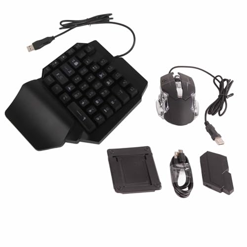 Tragbare -Gaming-Tastatur, 35-Tasten-Tastatur- und Maus-Kombination mit RGB-LED-Hintergrundbeleuchtung, 5.0-Konverter für Mobile PC Laptop PUBG-Spiele Bild 3