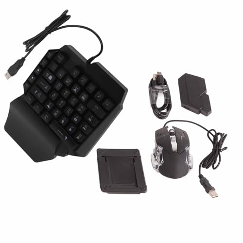 Tragbare -Gaming-Tastatur, 35-Tasten-Tastatur- und Maus-Kombination mit RGB-LED-Hintergrundbeleuchtung, 5.0-Konverter für Mobile PC Laptop PUBG-Spiele Bild 4