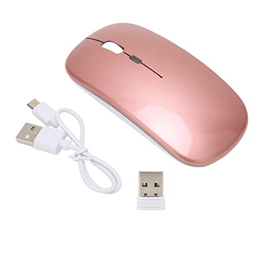 2,4 G Ultradünne Kabellose Gaming-Maus mit Farbiger Hintergrundbeleuchtung für Laptop, Büro, Reisen, ABS-Material (Roségold) Bild 6