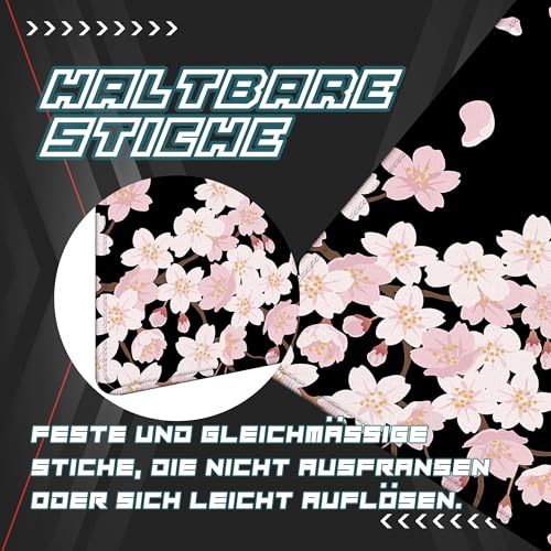 Schreibtischunterlage XXL Mauspad Gaming | Schreibtischunterlage Groß Maus Pad | Großes Mauspad XXL Gaming | Tastatur Unterlage Schreibtisch Matte - Mousepad 900x400 mm, Schwarz Sakura Bild 4