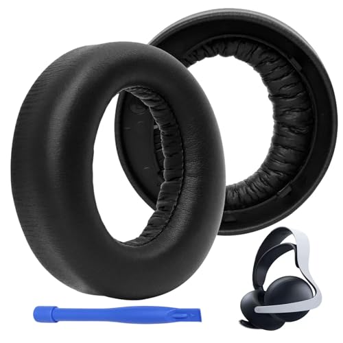 Ersatz Ohrpolster für Sony PlayStation 5 Pulse 3D Wireless Headset, 1 Paar Weiche Ohrpolster aus Proteinleder mit Memory Schaum, Langlebige Ersatzpolster für PS5 Kopfhörer in Schwarz Bild 1