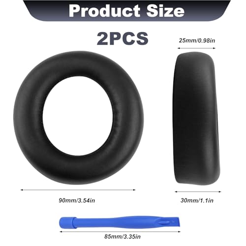 Ersatz Ohrpolster für Sony PlayStation 5 Pulse 3D Wireless Headset, 1 Paar Weiche Ohrpolster aus Proteinleder mit Memory Schaum, Langlebige Ersatzpolster für PS5 Kopfhörer in Schwarz Bild 6