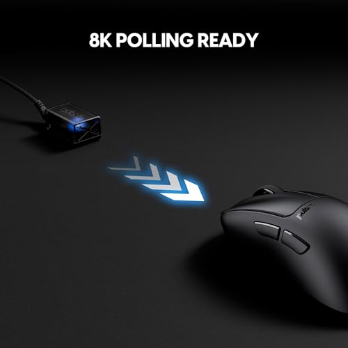 Pulsar Gaming Gears Xlite Crazylight Kabellose Gaming-Maus, Ultraleicht, 44 g, optischer Schalter, 32000 DPI, 750 IPS, XS-1-Sensor, 8K-kompatibel (Medium, Jet Black) Bild 6
