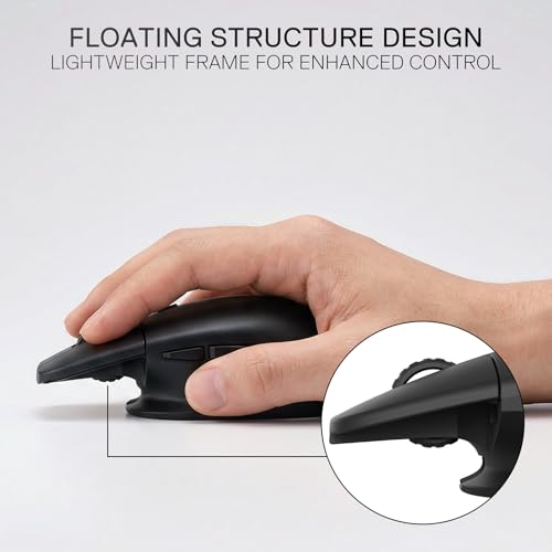 Redragon BM4162 Wireless Maus, Dual-Mode 2.4GHz/BT Maus, Leichtes Floating-Button-Design, Geräuschloser klick, 5 Einstellbare DPI bis zu 4000, Ergonomische Kompaktmaus für Mac & Windows Bild 3