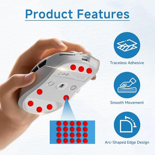 80 Stück Mouse Skates Set, Premium Skates für Gaming Mäuse, Ultra Glatte Maus Skates, Perfekte Gleiteigenschaften für Gaming, Büro 6mm Bild 5