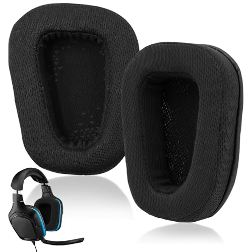 Ersatz Ohrpolster für Logitech Gaming Headsets - auch passend für G933, G935, G930, G635, G633, G633S, G430, G431, G432, G433 - Memory-Schaum & Weichem Mesh-Gewebe Bild 1