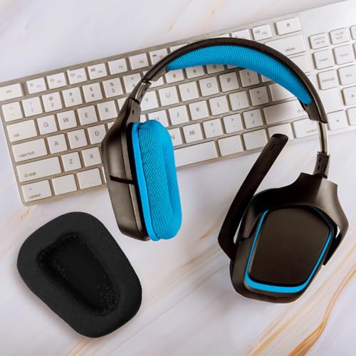 Ersatz Ohrpolster für Logitech Gaming Headsets - auch passend für G933, G935, G930, G635, G633, G633S, G430, G431, G432, G433 - Memory-Schaum & Weichem Mesh-Gewebe Bild 5