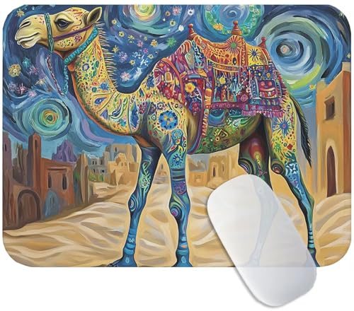 Mauspad Gaming Abstrakt 260x210x3mm, Kamel Mousepad Klein mit Unterlage aus Mikrofaser & Gummi, Hohe Präzision & Stoßdämpfend Tastatur Unterlage, Maus Pad PC für Homeoffice Gamer Geschenk M3-37 Bild 1