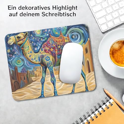 Mauspad Gaming Abstrakt 260x210x3mm, Kamel Mousepad Klein mit Unterlage aus Mikrofaser & Gummi, Hohe Präzision & Stoßdämpfend Tastatur Unterlage, Maus Pad PC für Homeoffice Gamer Geschenk M3-37 Bild 3