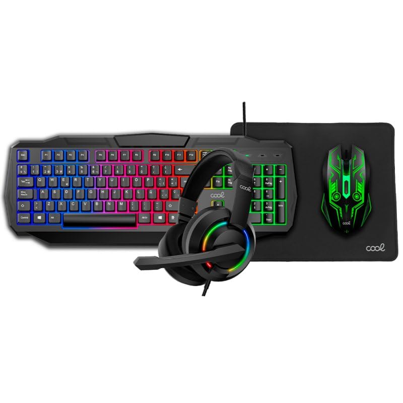 USB-Gaming-PC-Tastatur (4-in-1-Kombi) + Maus + Kopfhörer + Mauspad von Cool Youth (Spanisch) Bild 6