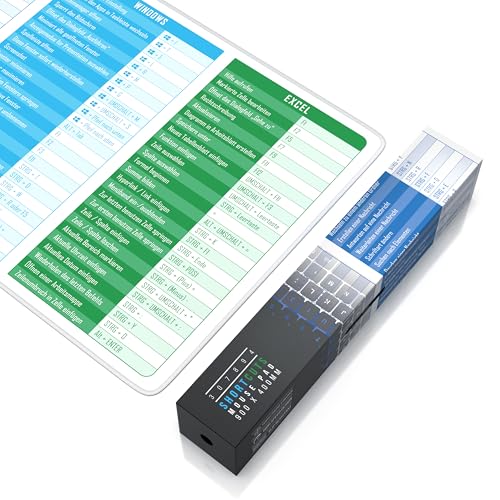 TITANWOLF - XXL Speed Gaming Mauspad 900 x 400mm - Excel Windows Outlook Word Shortcut Tastenkürzel auf DEUTSCH - Weiß Bild 7