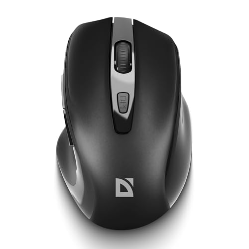 Defender Prime MB-053 – Kabellose Ergonomische Maus, Silent Click, 6 Tasten, 1600 DPI, PixArt Sensor, Büro Maus für PC Laptop (Schwarz) Bild 1